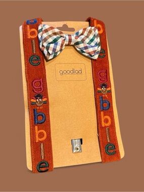 Good Lad Gobble Thanksgiving suspenders & bow tie set toddlers NWT